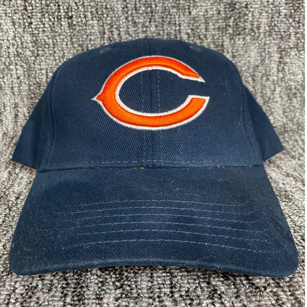 NFL Chicago Bears Hat Mens OSFA Navy Blue Embroidered Logo Adjustable Cap